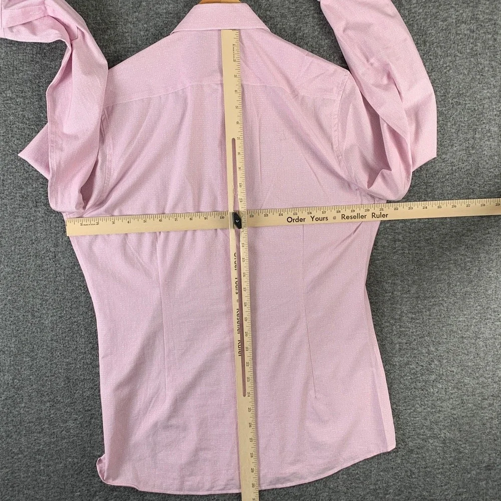 State & Liberty Dress Shirt Men Medium Pink Long Sleeve Athletic Slim Fit Trouse